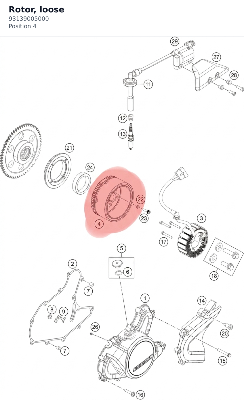 Diagram preview: Rotor, loose (93139005000)