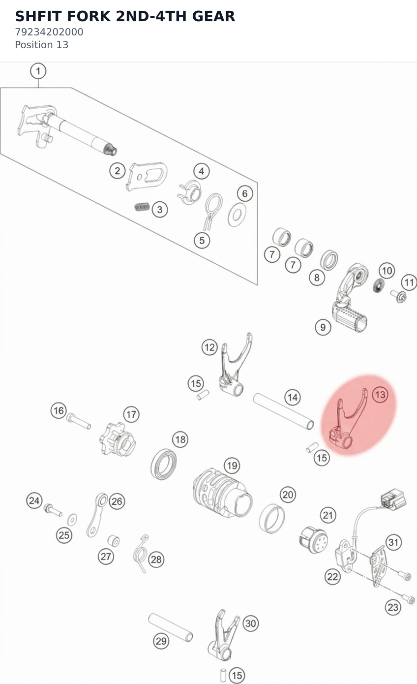 Diagram preview: SHFIT FORK 2ND-4TH GEAR (79234202000)
