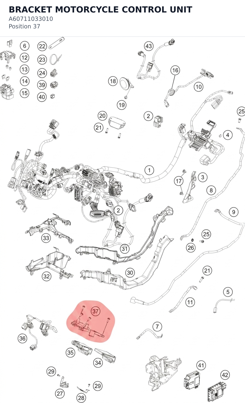 Diagram preview: BRACKET MOTORCYCLE CONTROL UNIT (A60711033010)