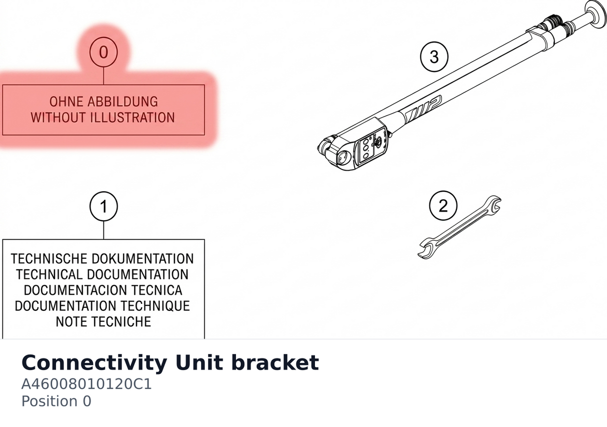 Diagram preview: Connectivity Unit bracket (A46008010120C1)