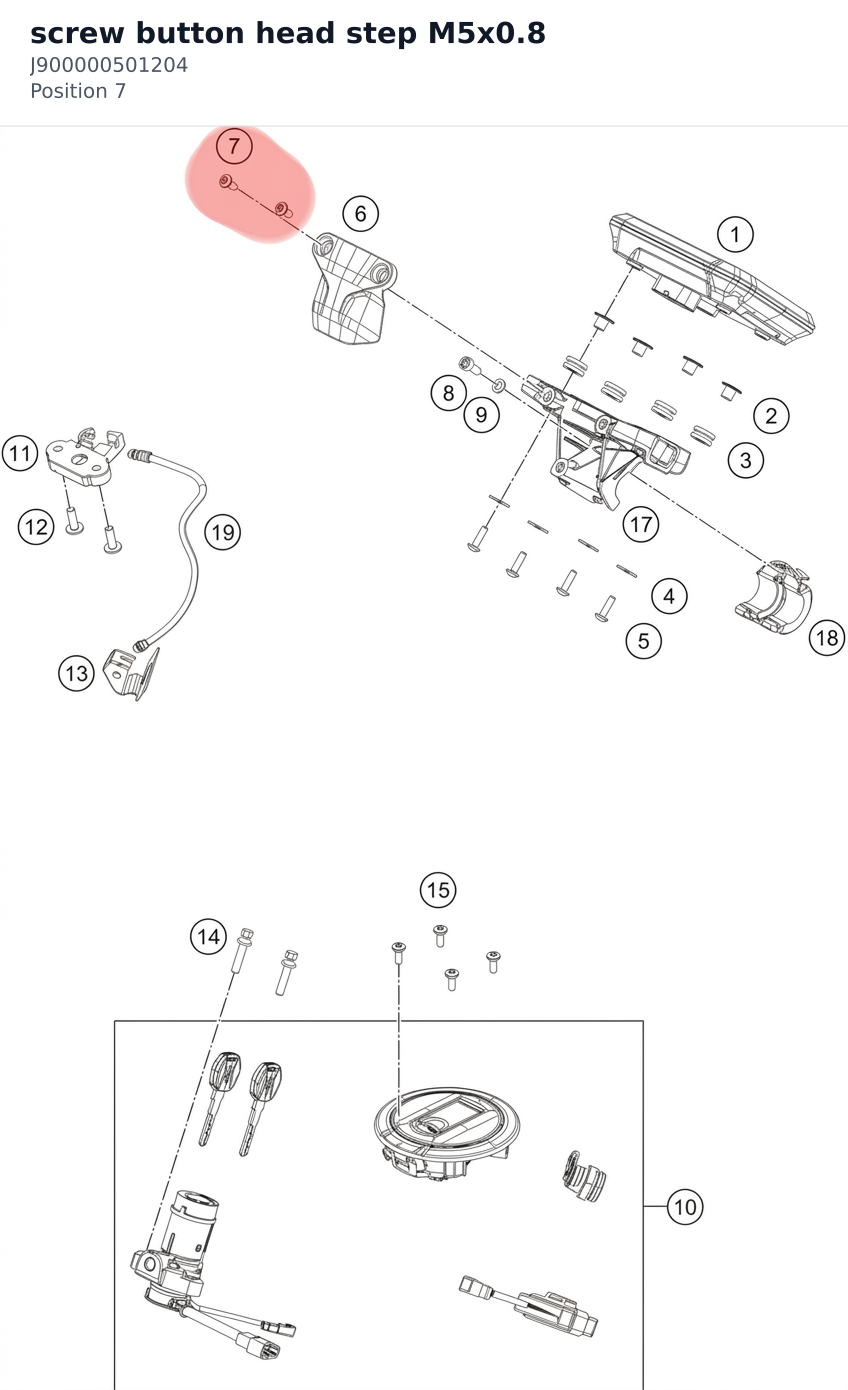 Diagram preview: screw button head step M5x0.8 (J900000501204)