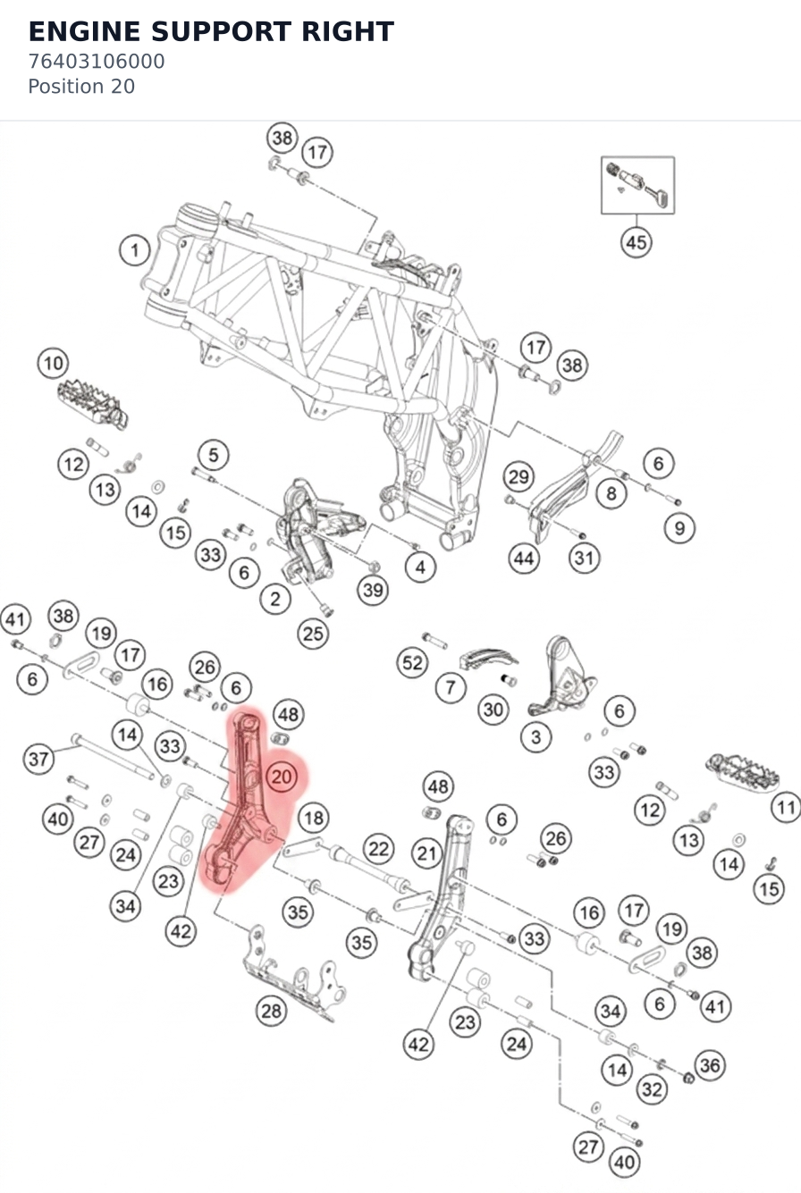 Diagram preview: ENGINE SUPPORT RIGHT (76403106000)