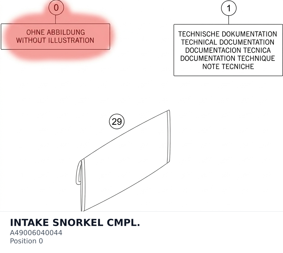 Diagram preview: INTAKE SNORKEL CMPL. (A49006040044)