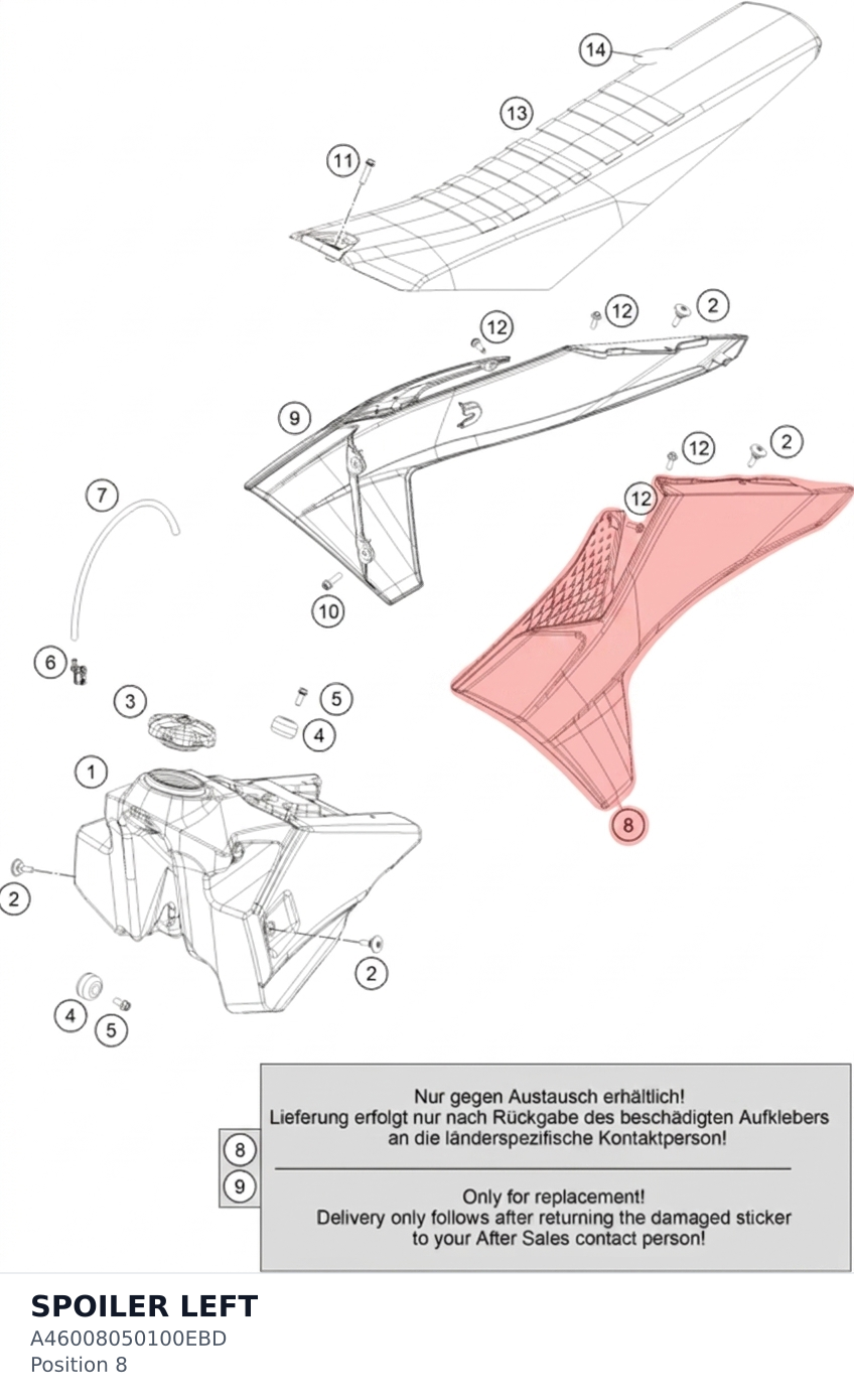 Diagram preview: SPOILER LEFT (A46008050100EBD)
