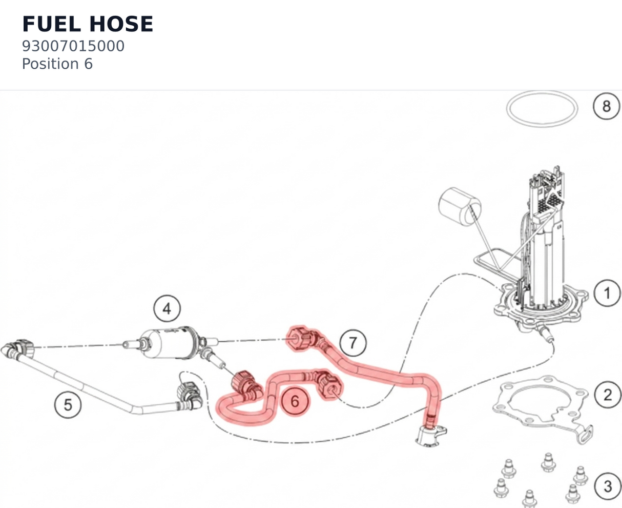 Diagram preview: FUEL HOSE (93007015000)