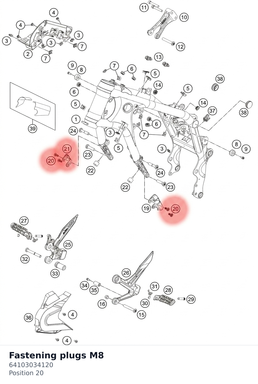 Diagram preview: Fastening plugs M8 (64103034120)