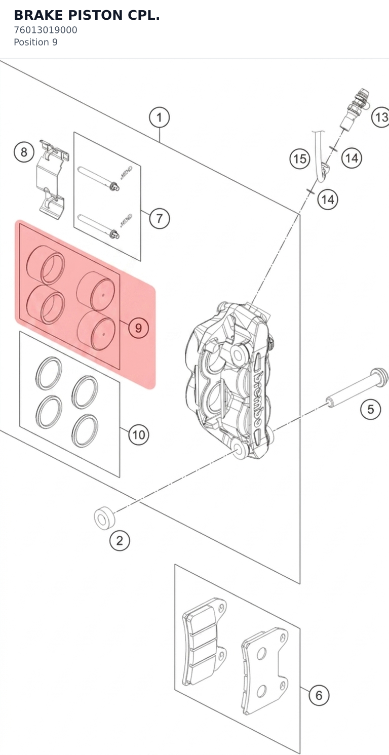 Diagram preview: BRAKE PISTON CPL. (76013019000)