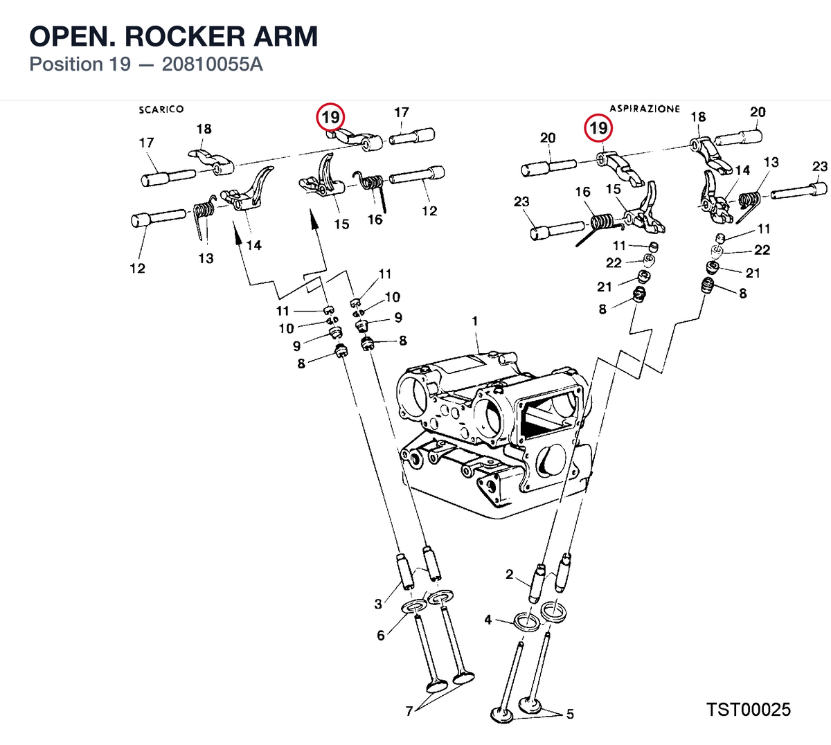 OPEN. ROCKER ARM 20810055A diagram position