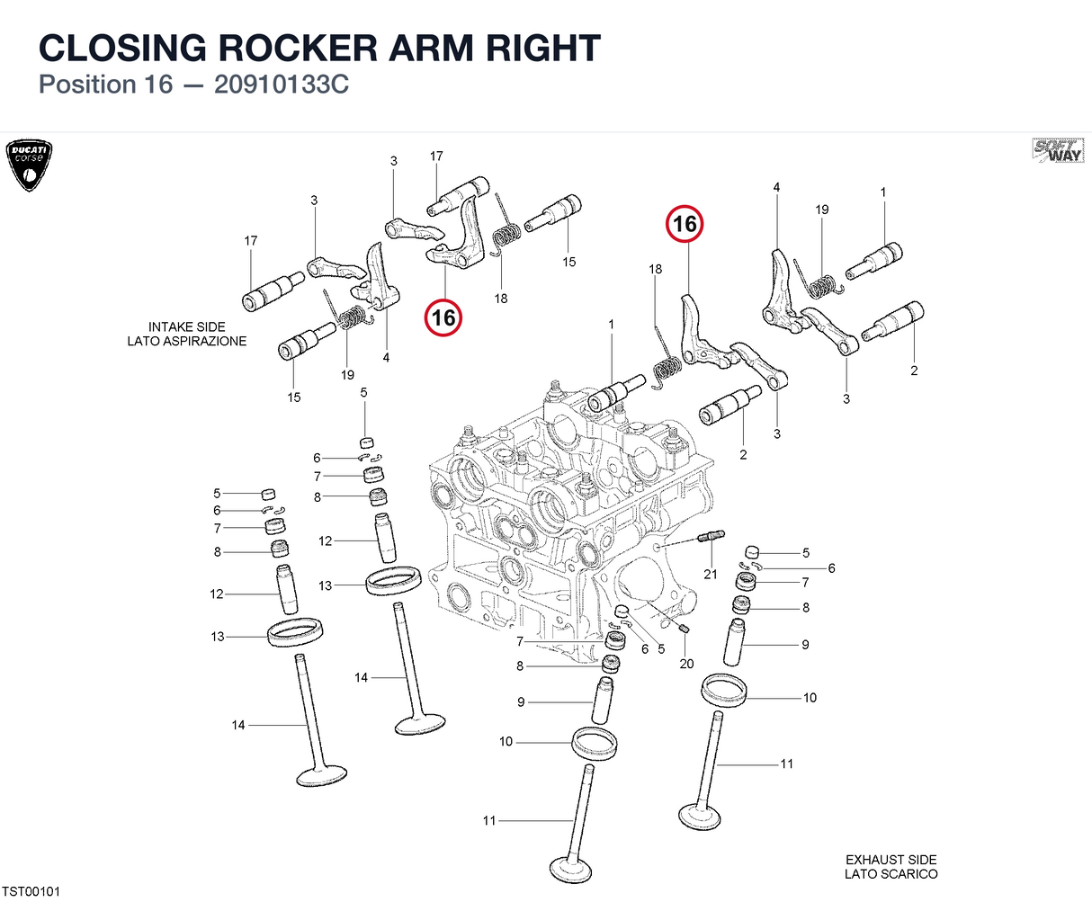 CLOSING ROCKER ARM RIGHT