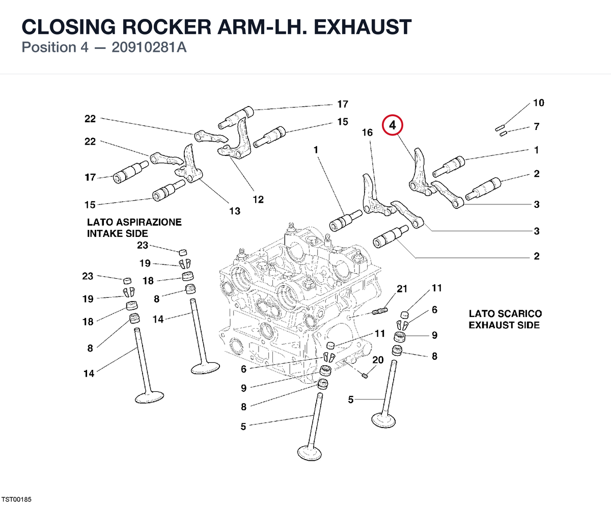 CLOSING ROCKER ARM-LH. EXHAUST