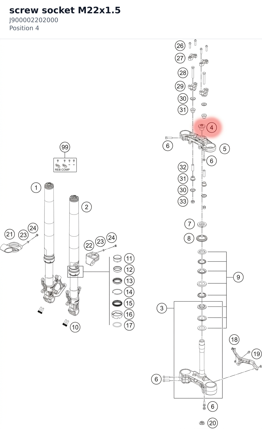 Diagram preview: screw socket M22x1.5 (J900002202000)