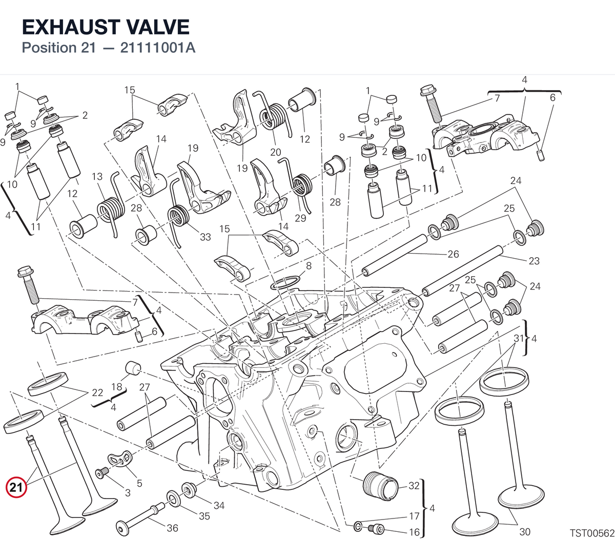 EXHAUST VALVE 21111001A diagram position