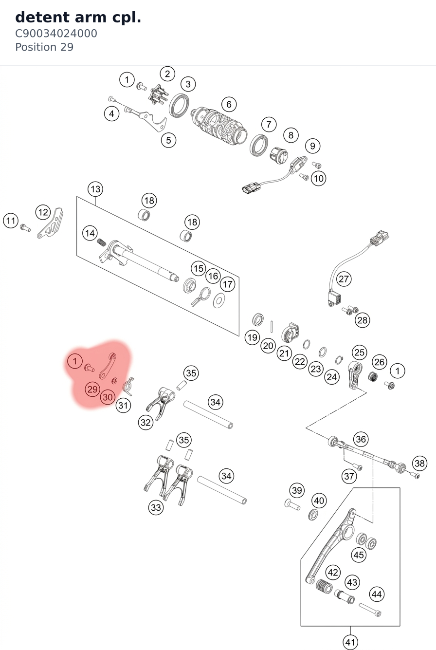 Diagram preview: detent arm cpl. (C90034024000)