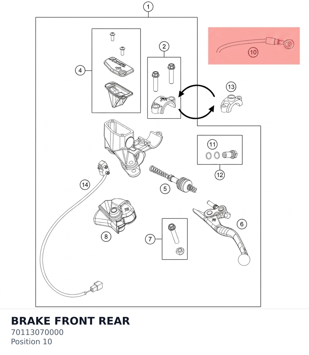 Diagram preview: BRAKE FRONT REAR (70113070000)