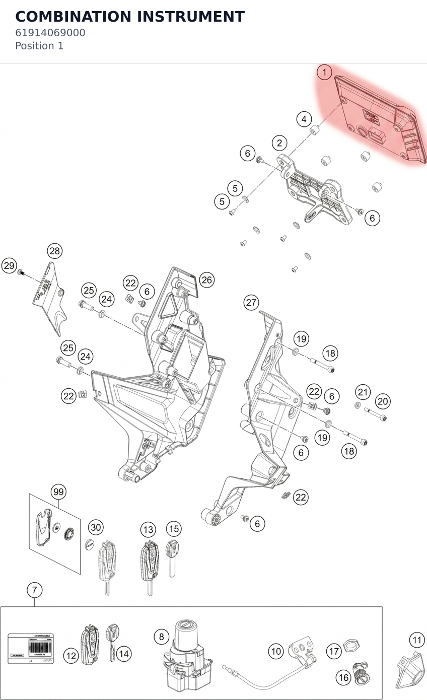 Diagram preview: COMBINATION INSTRUMENT (61914069000)