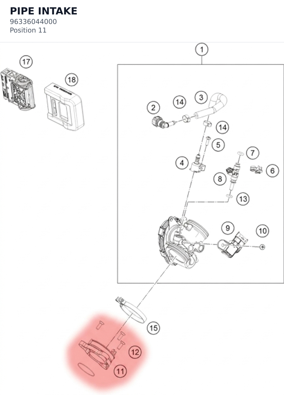 Diagram preview: PIPE INTAKE (96336044000)