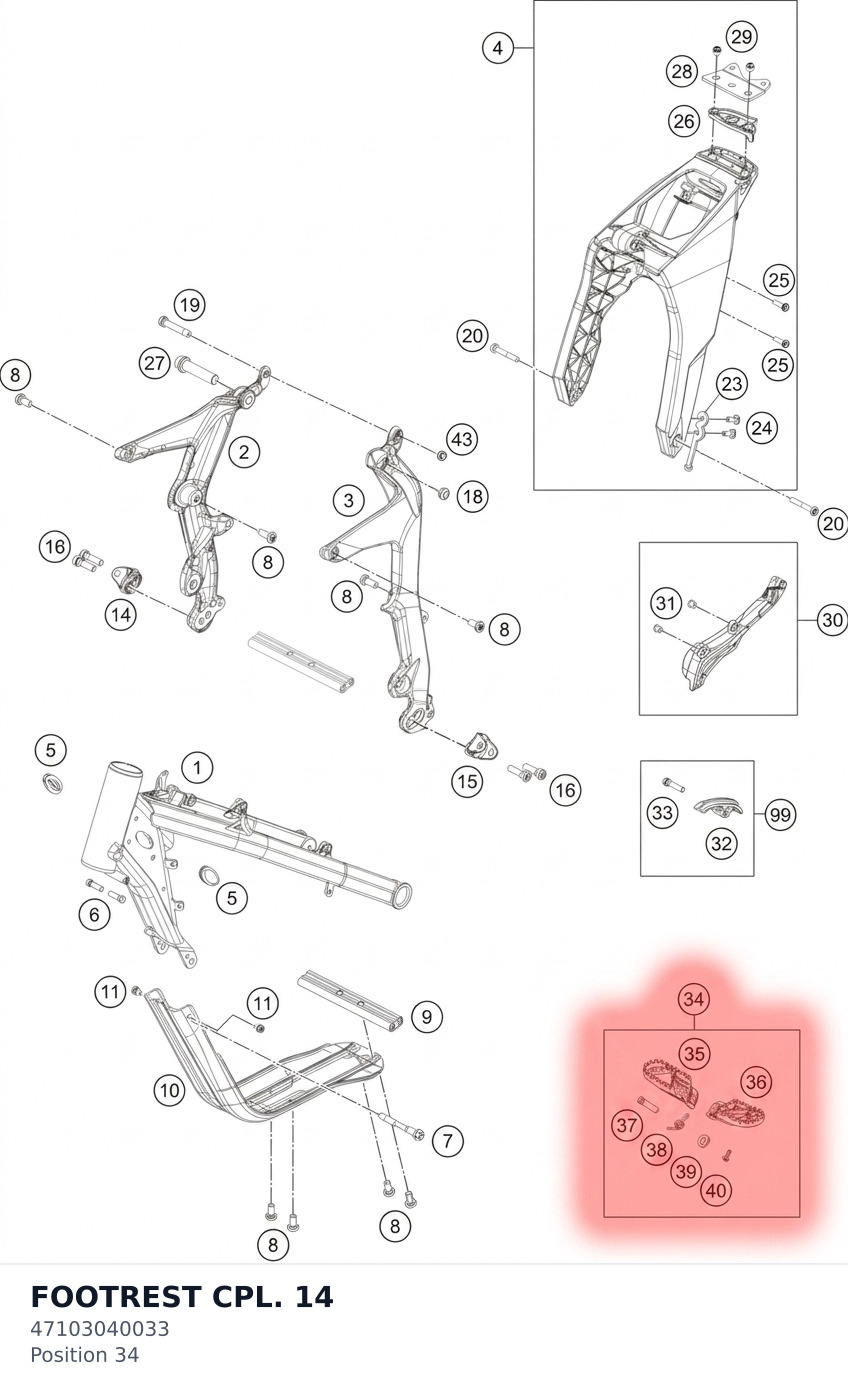 Diagram preview: FOOTREST CPL. 14 (47103040033)