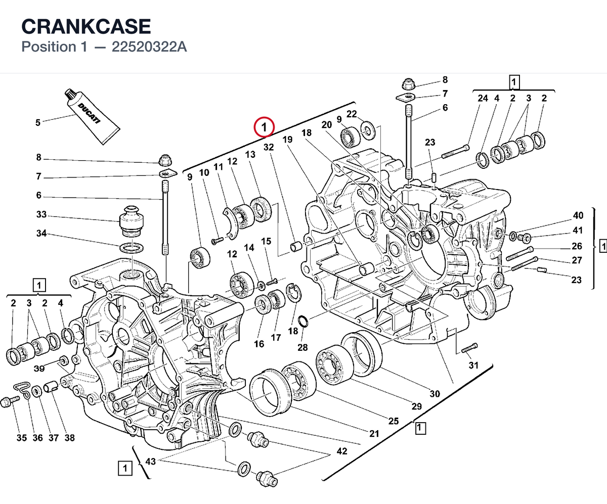 CRANKCASE 22520322A diagram position