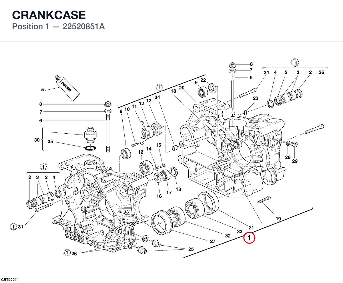 CRANKCASE 22520851A diagram position