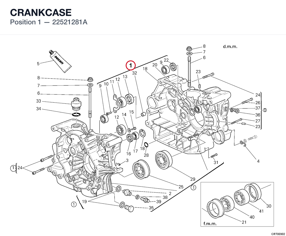 CRANKCASE 22521281A diagram position