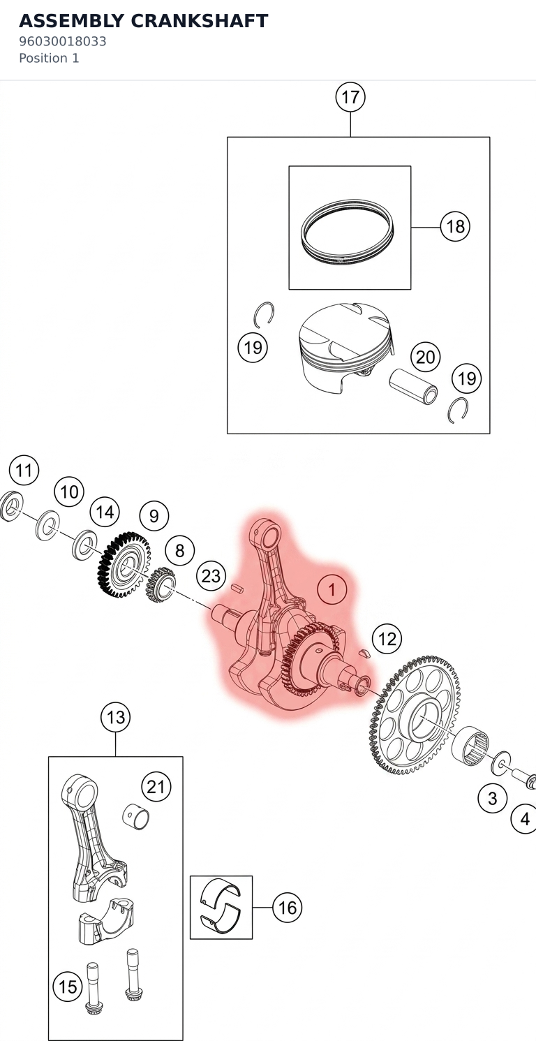 Diagram preview: ASSEMBLY CRANKSHAFT (96030018033)