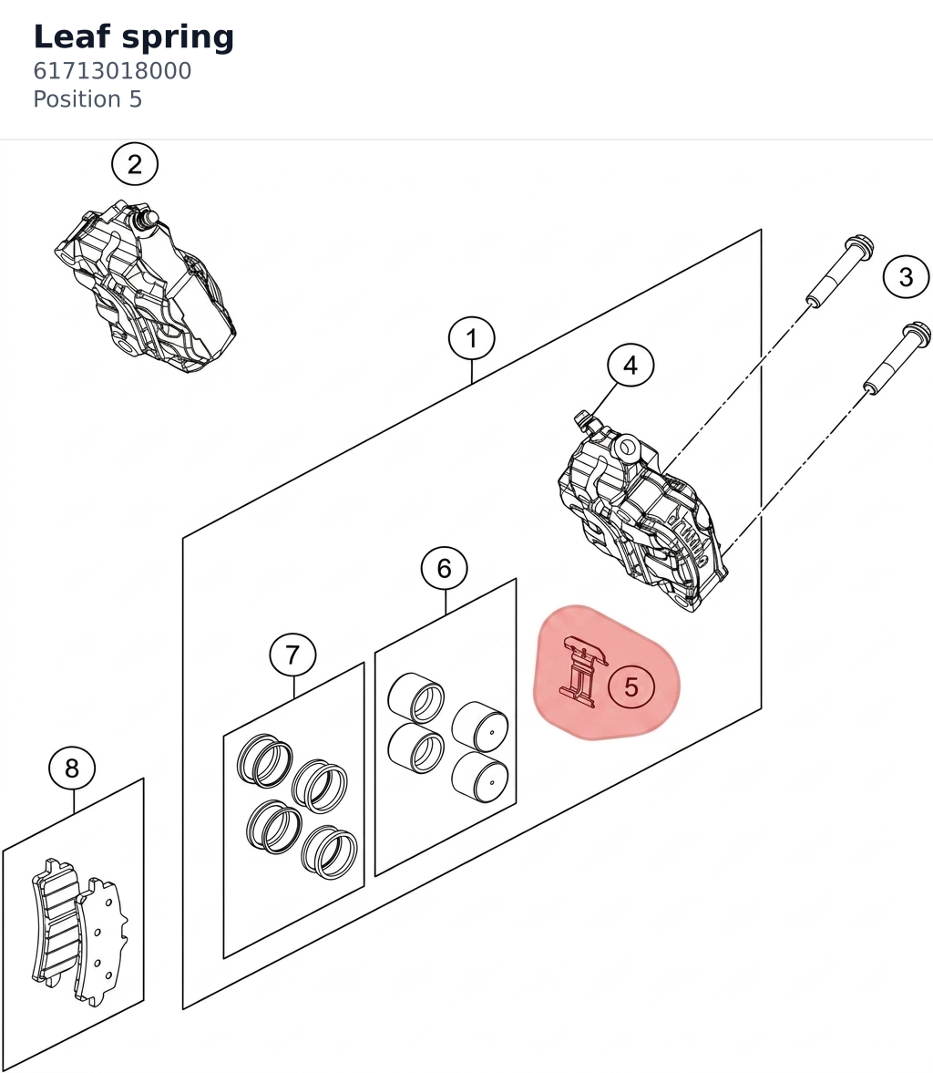 Diagram preview: Leaf spring (61713018000)