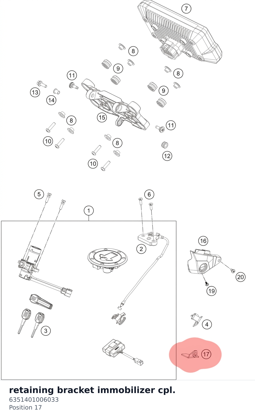 Diagram preview: retaining bracket immobilizer cpl. (6351401006033)