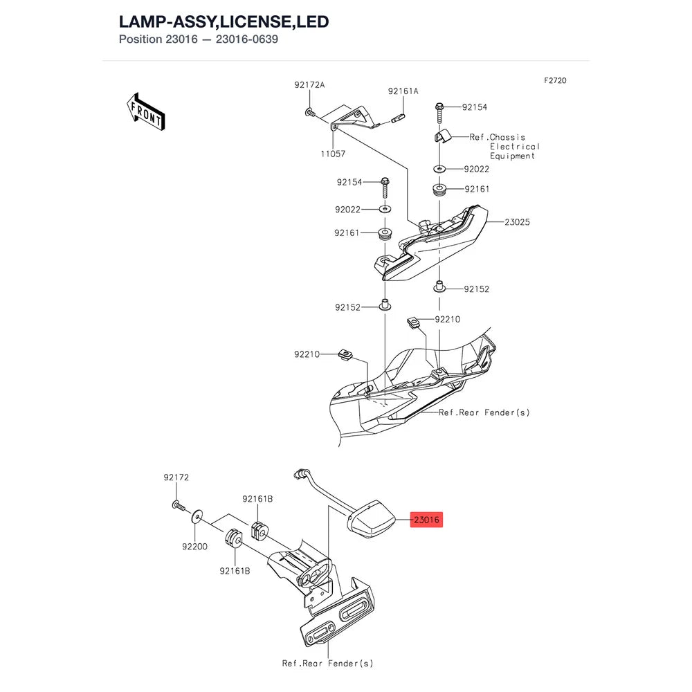 Kawasaki OEM – LAMP-ASSY,LICENSE,LED product image