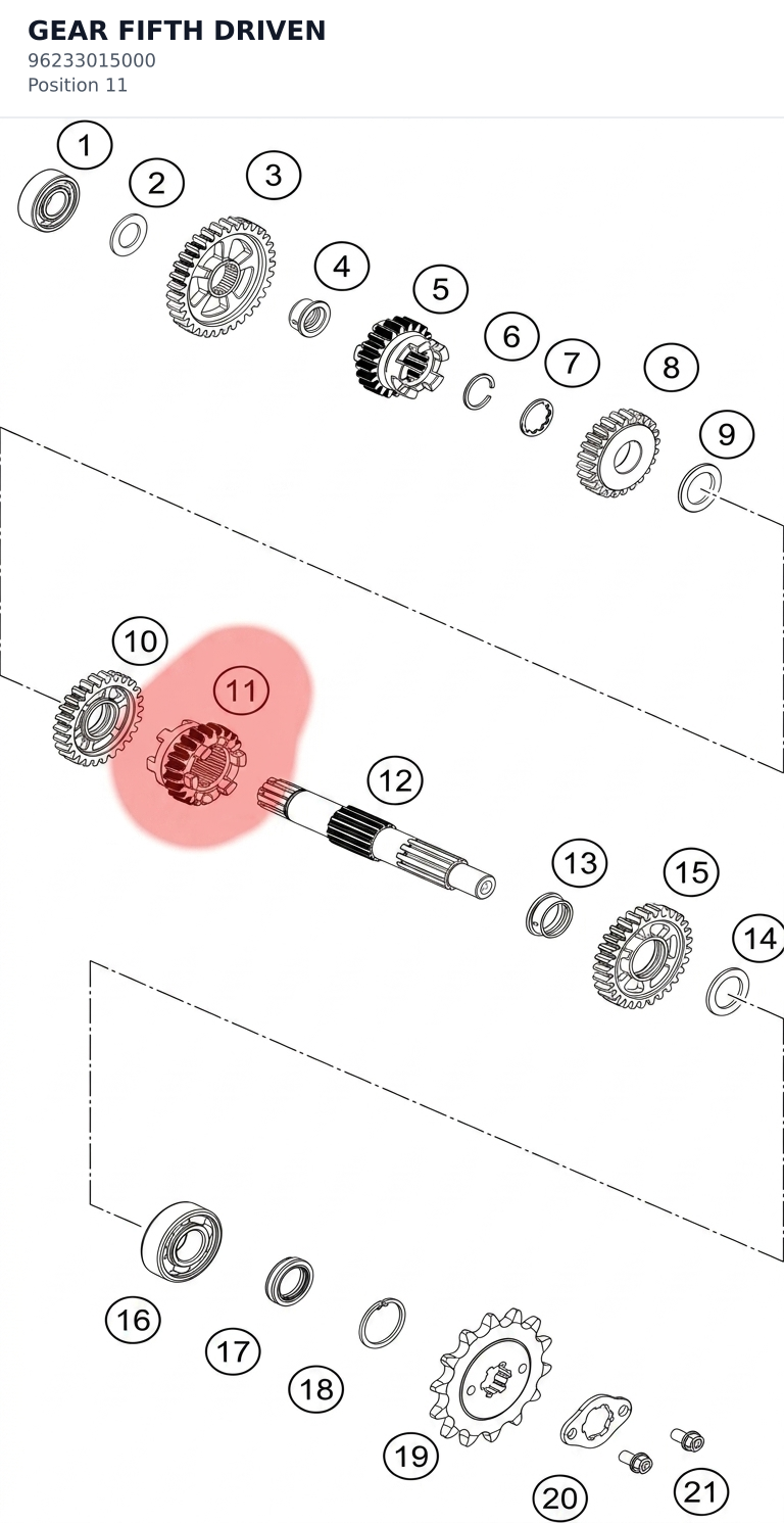 Diagram preview: GEAR FIFTH DRIVEN (96233015000)