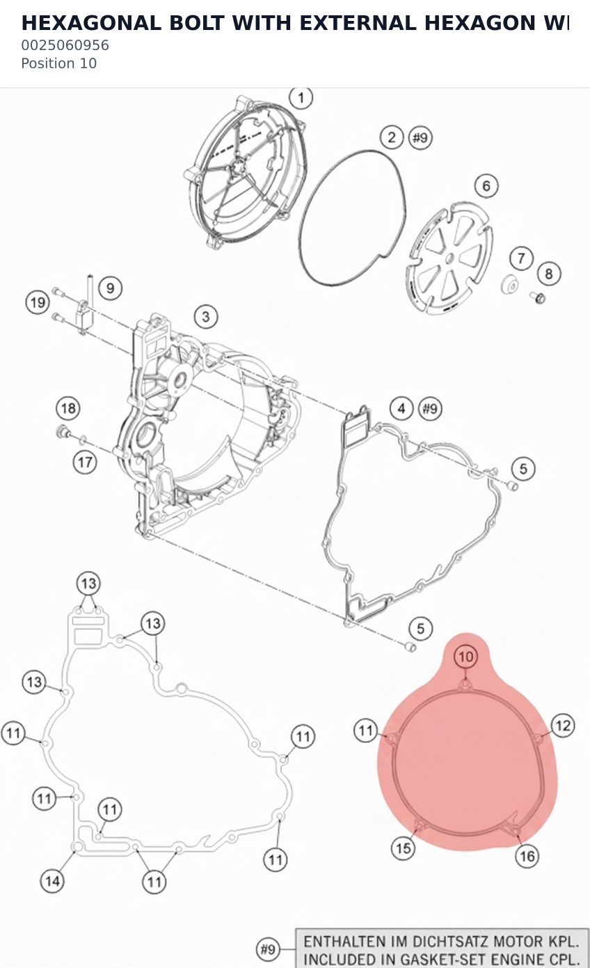 Diagram preview: HEXAGONAL BOLT WITH EXTERNAL HEXAGON WITH COLLAR M6X95 ISA 30 (0025060956)