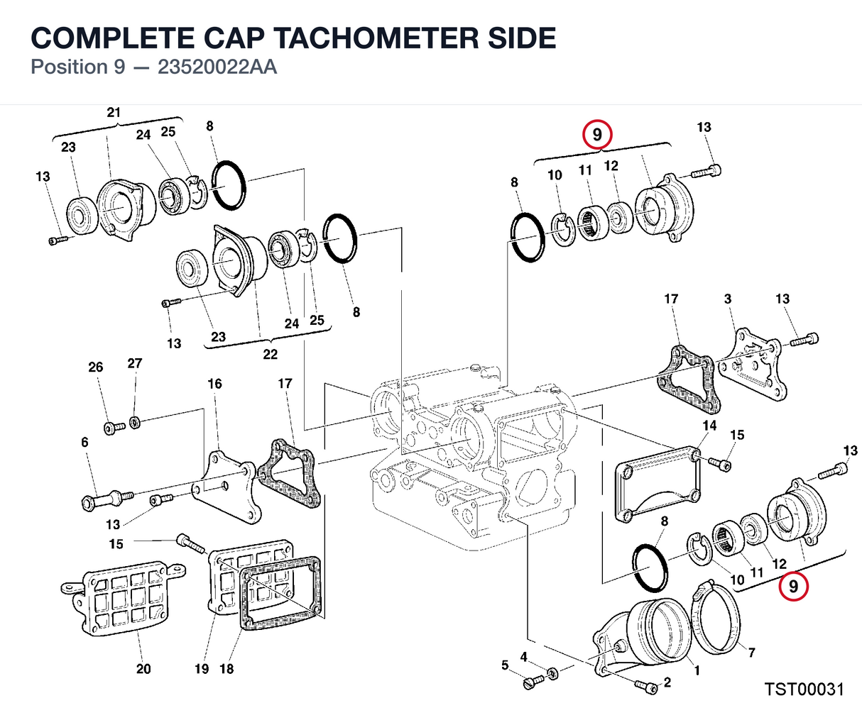 COMPLETE CAP TACHOMETER SIDE