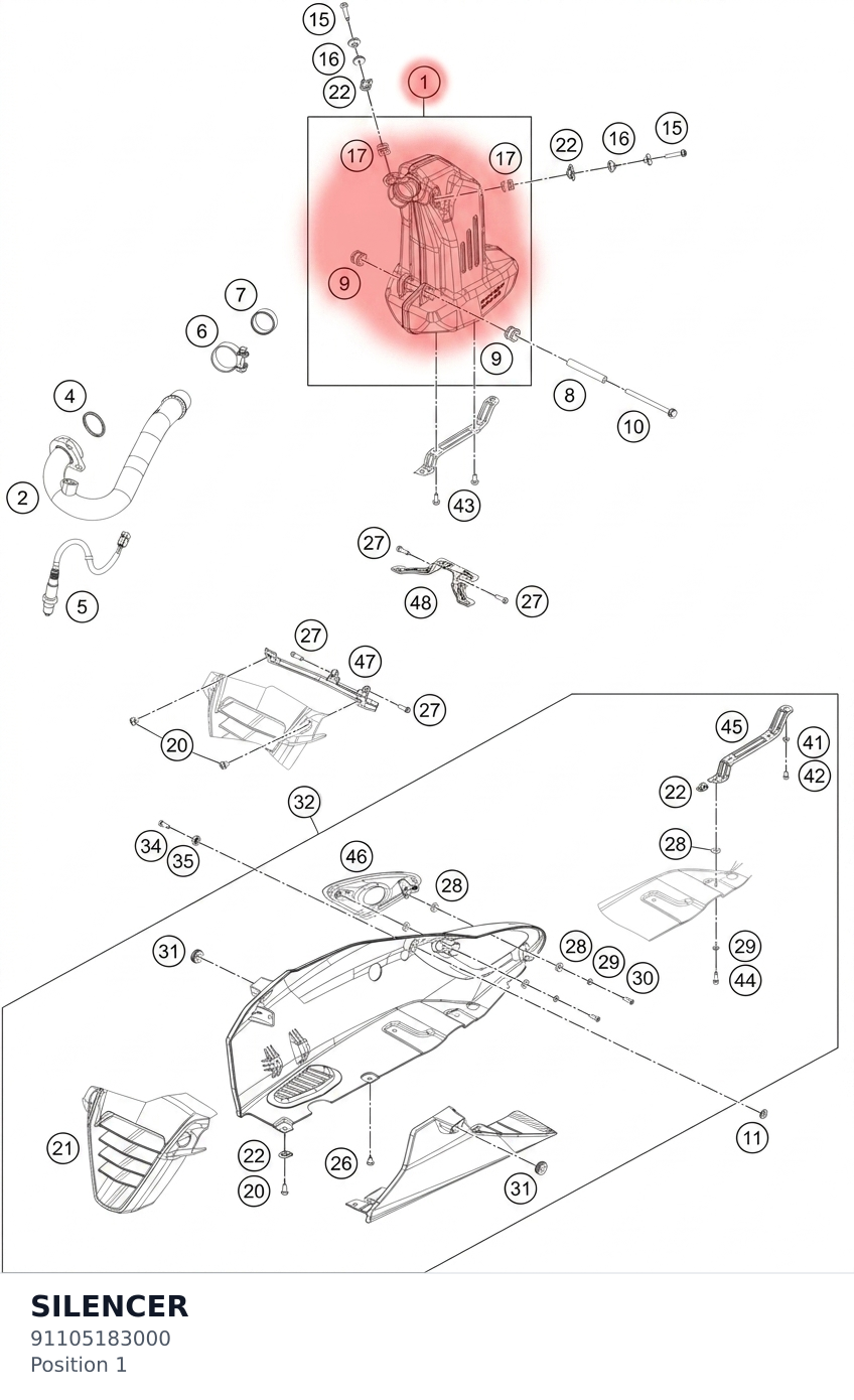 Diagram preview: SILENCER (91105183000)