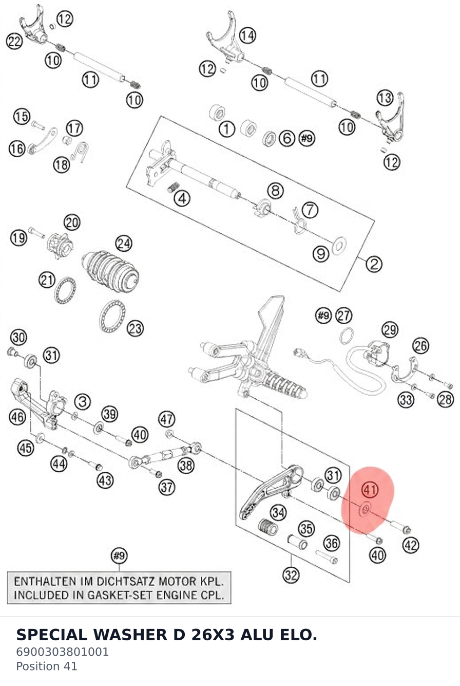 Diagram preview: SPECIAL WASHER D 26X3 ALU ELO. (6900303801001)