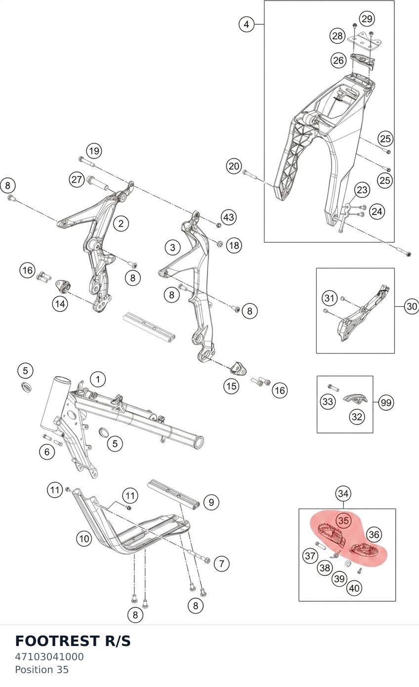 Diagram preview: FOOTREST R/S (47103041000)