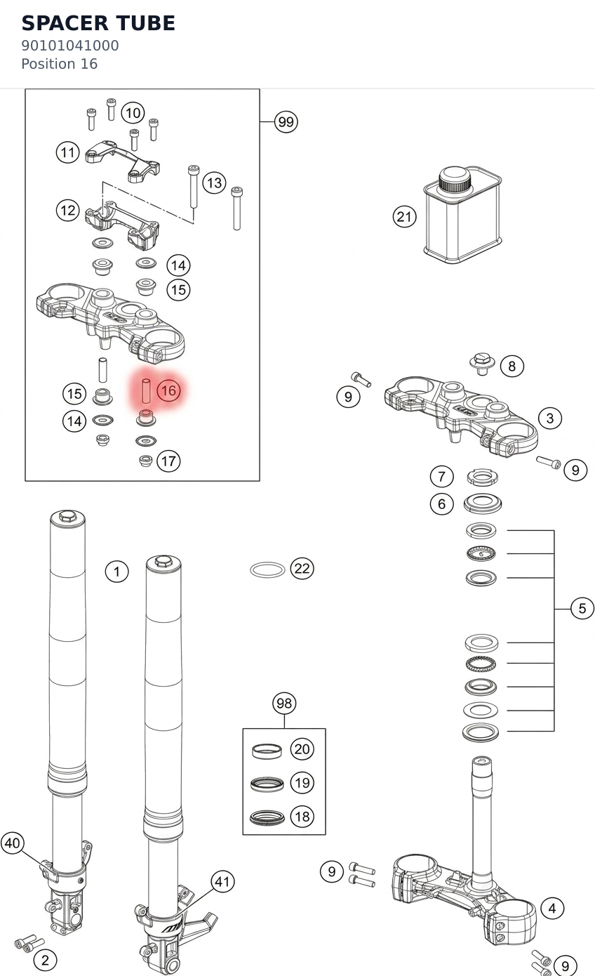 Diagram preview: SPACER TUBE (90101041000)