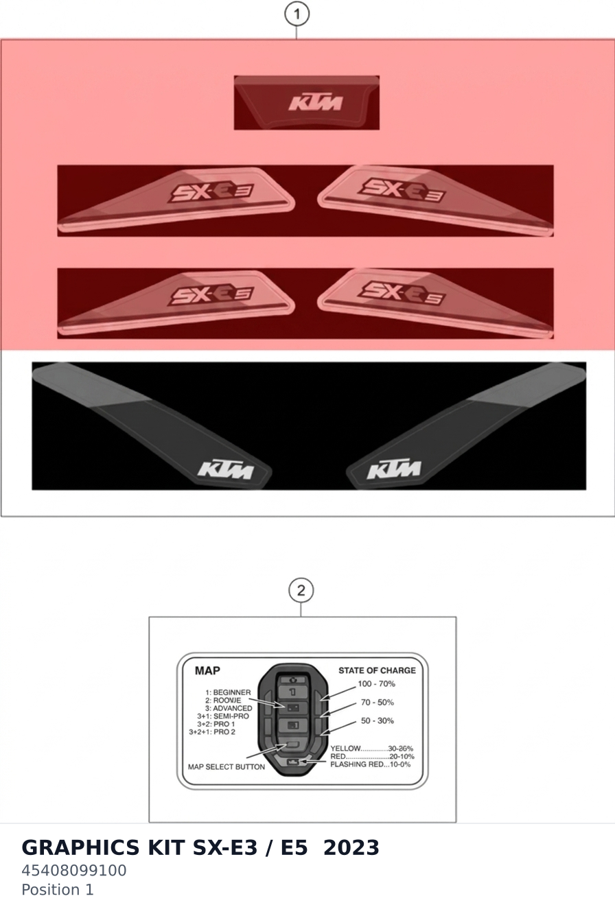Diagram preview: GRAPHICS KIT SX-E3 / E5 2023 (45408099100)