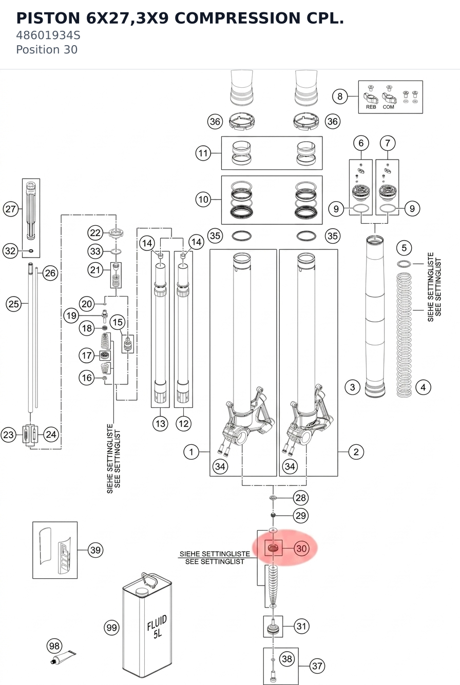 Diagram preview: PISTON 6X27,3X9 COMPRESSION CPL. (48601934S)