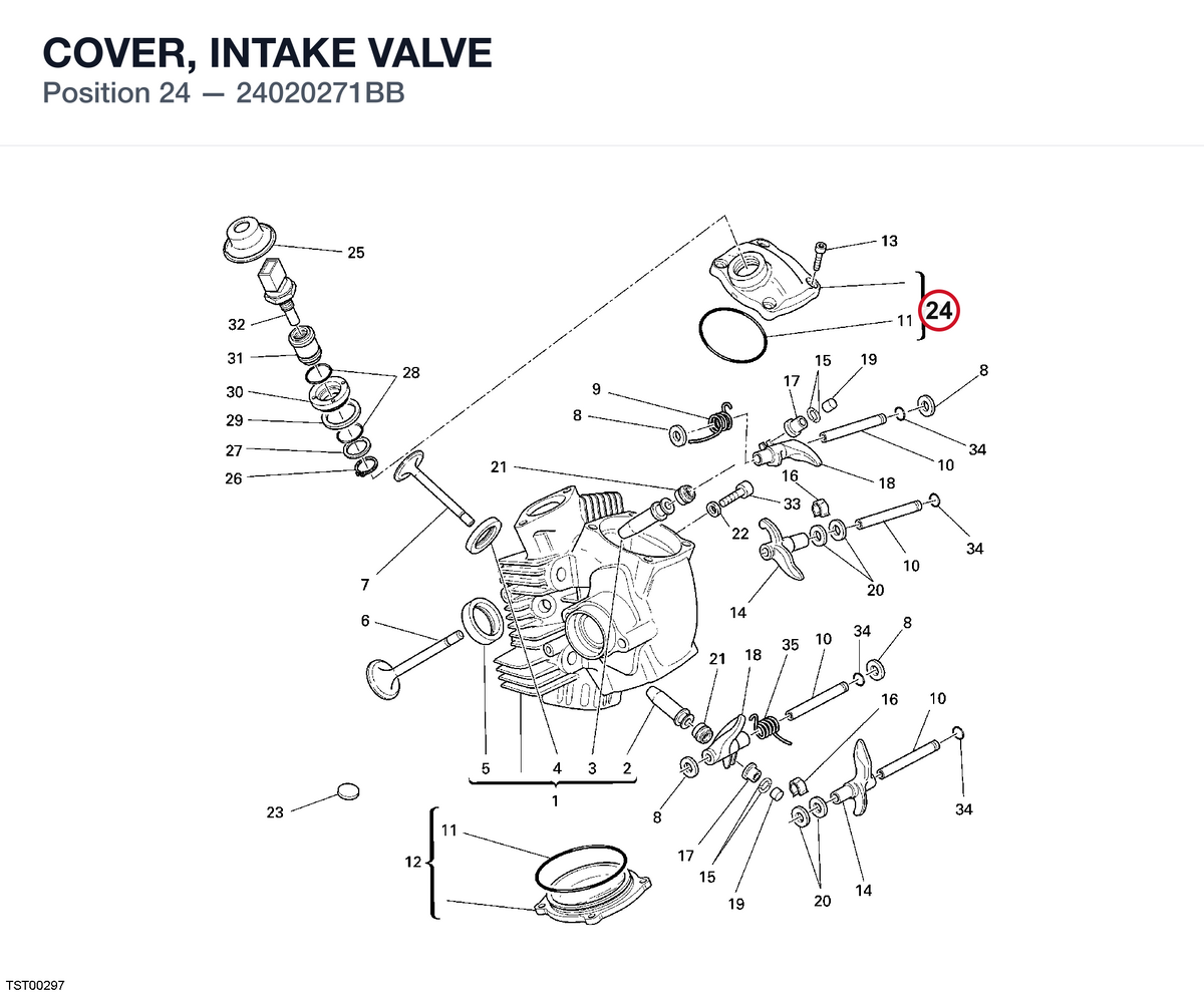 COVER, INTAKE VALVE 24020271BB diagram position