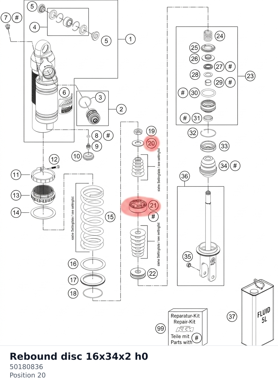 Diagram preview: Rebound disc 16x34x2 h0 (50180836)