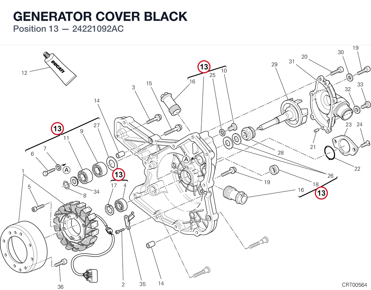 GENERATOR COVER BLACK 24221092AC diagram position