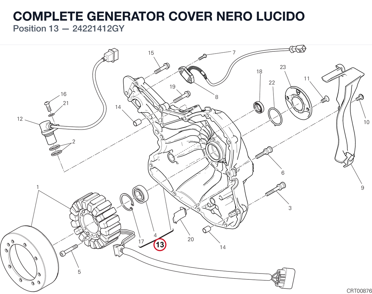 COMPLETE GENERATOR COVER NERO LUCIDO 24221412GY diagram position
