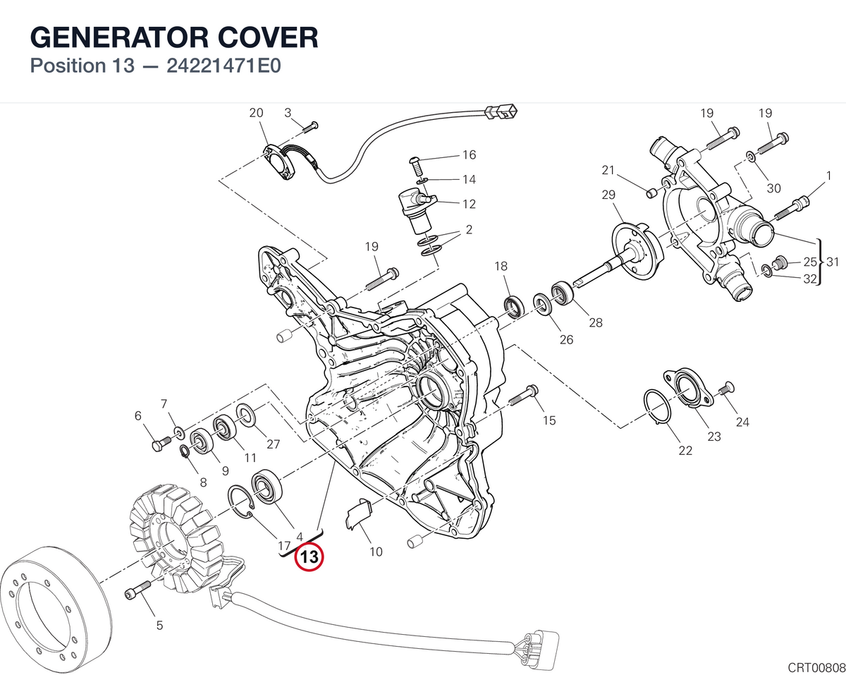GENERATOR COVER 24221471E0 diagram position