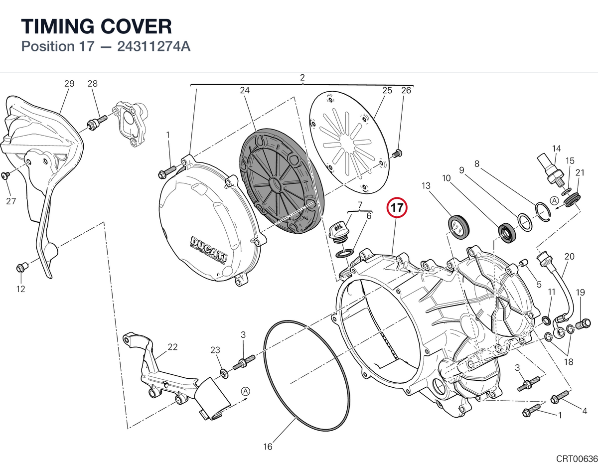 TIMING COVER 24311274A diagram position