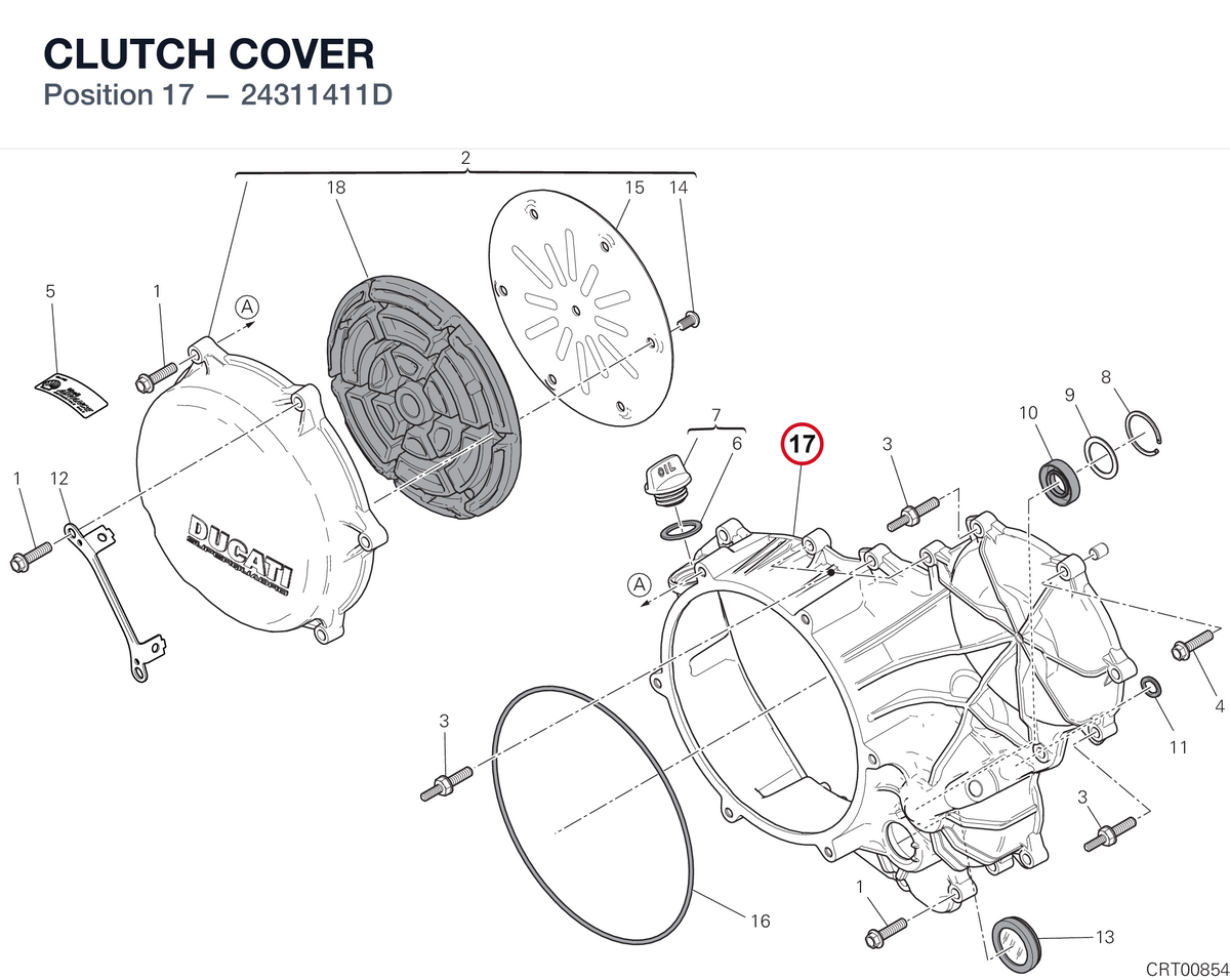 CLUTCH COVER 24311411D diagram position