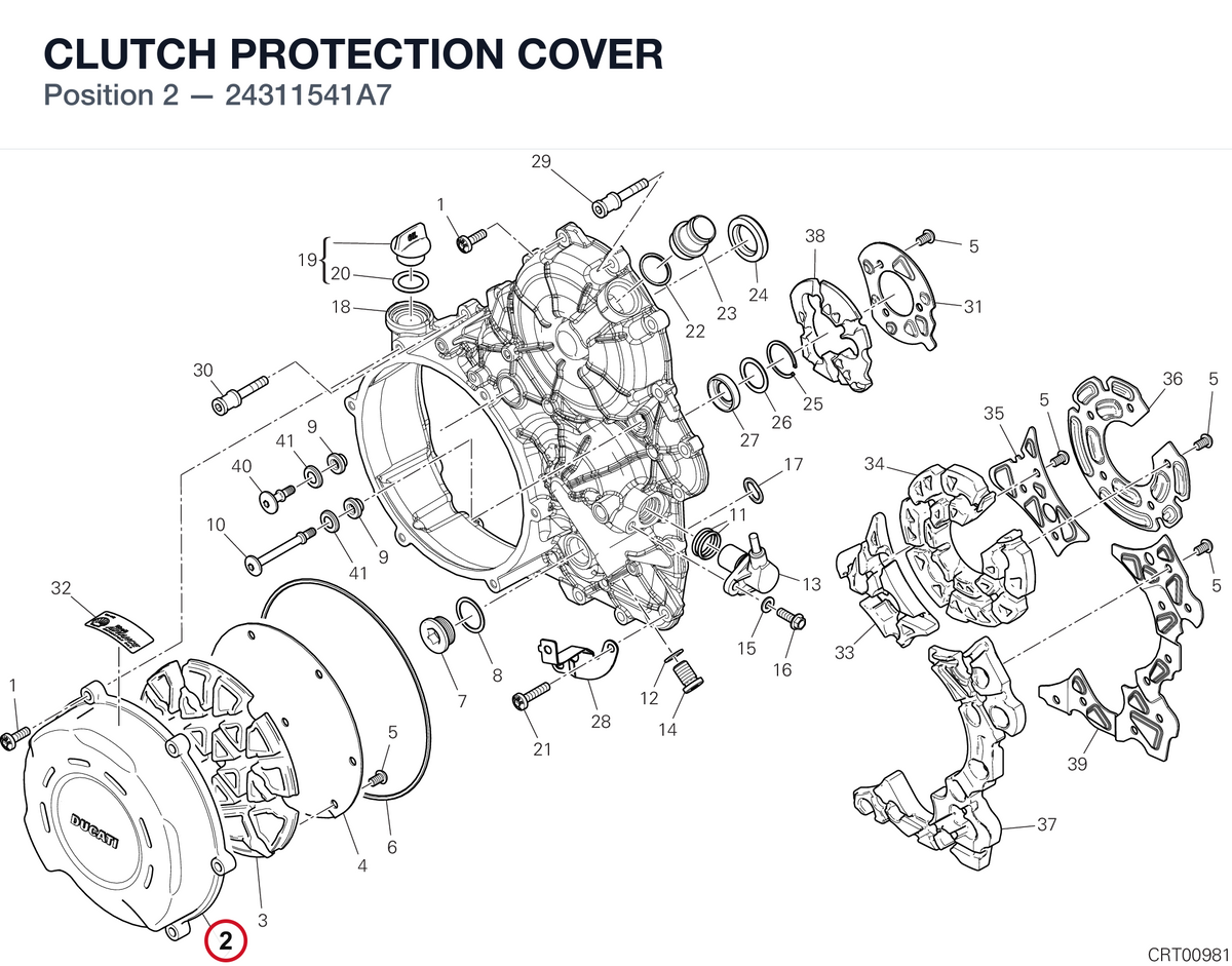 CLUTCH PROTECTION COVER 24311541A7 diagram position