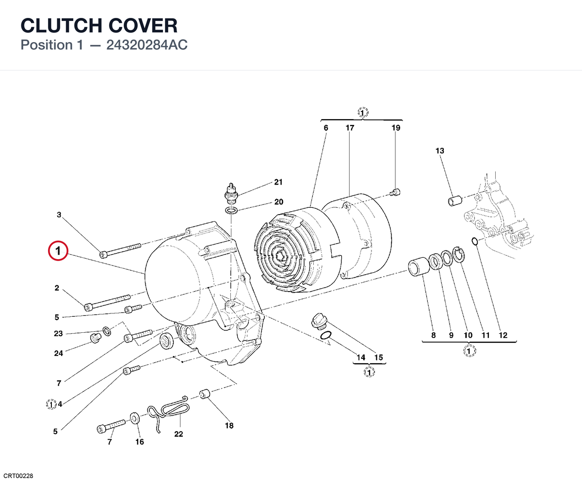 CLUTCH COVER 24320284AC diagram position