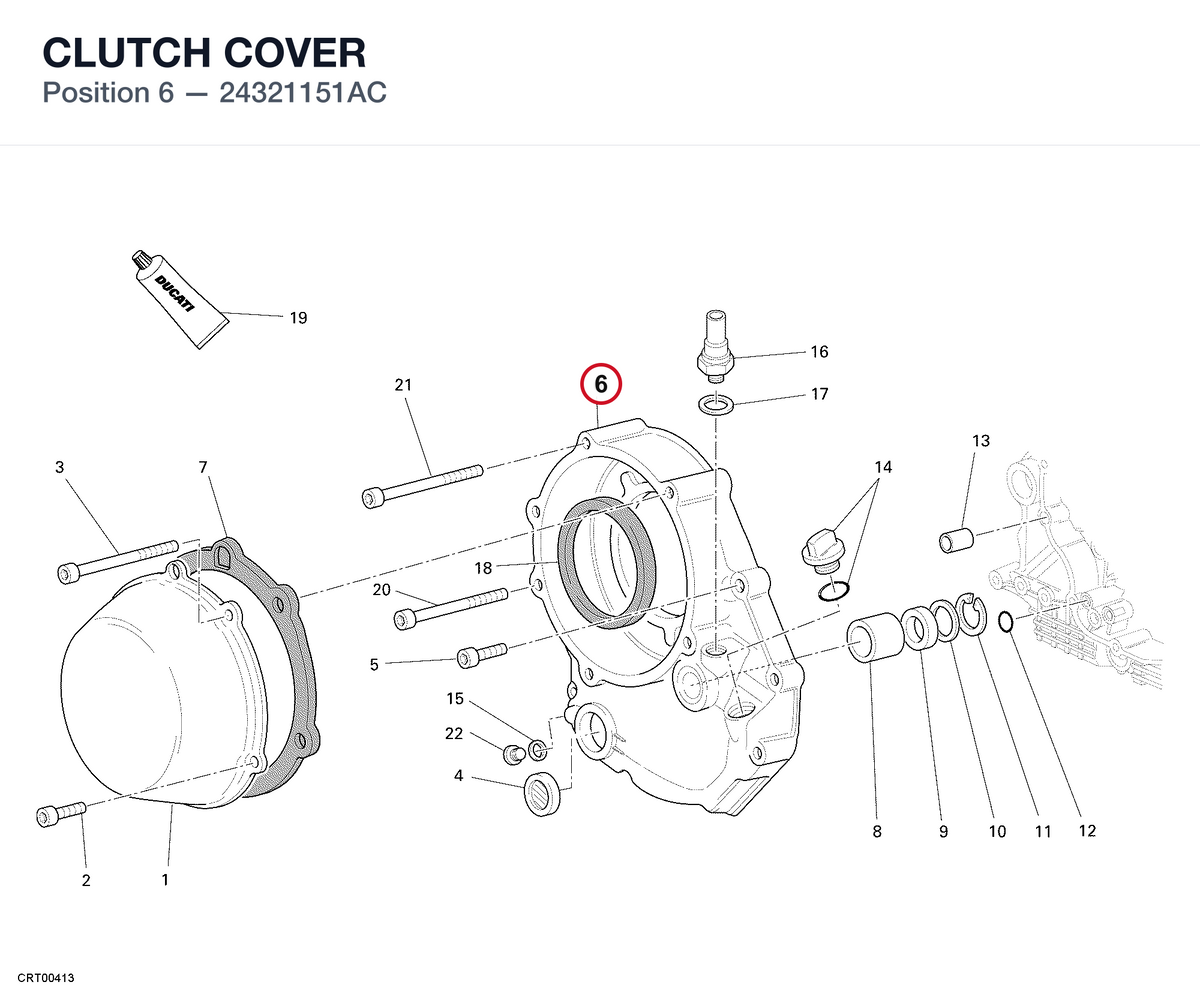 CLUTCH COVER 24321151AC diagram position