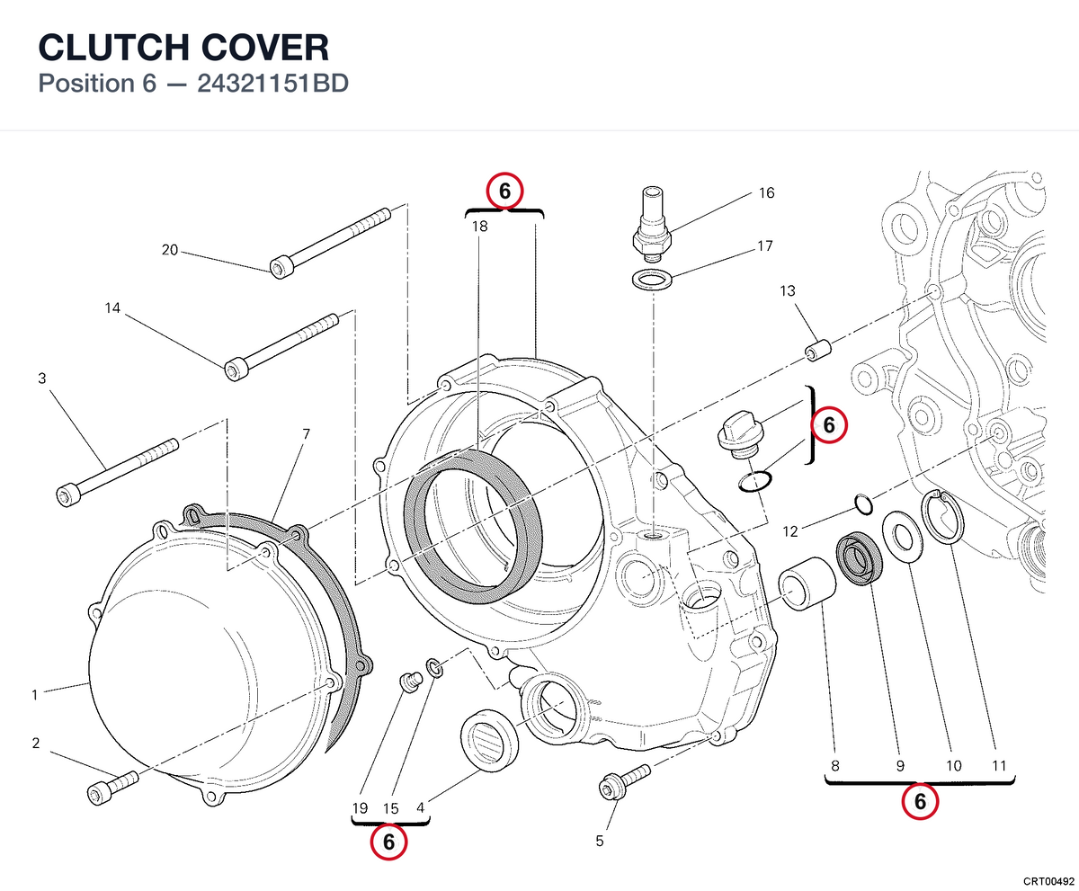 CLUTCH COVER 24321151BD diagram position