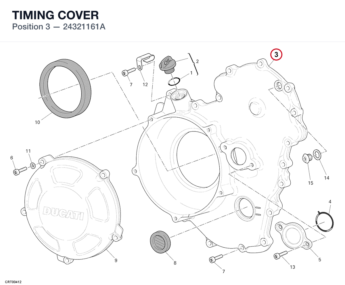 TIMING COVER 24321161A diagram position