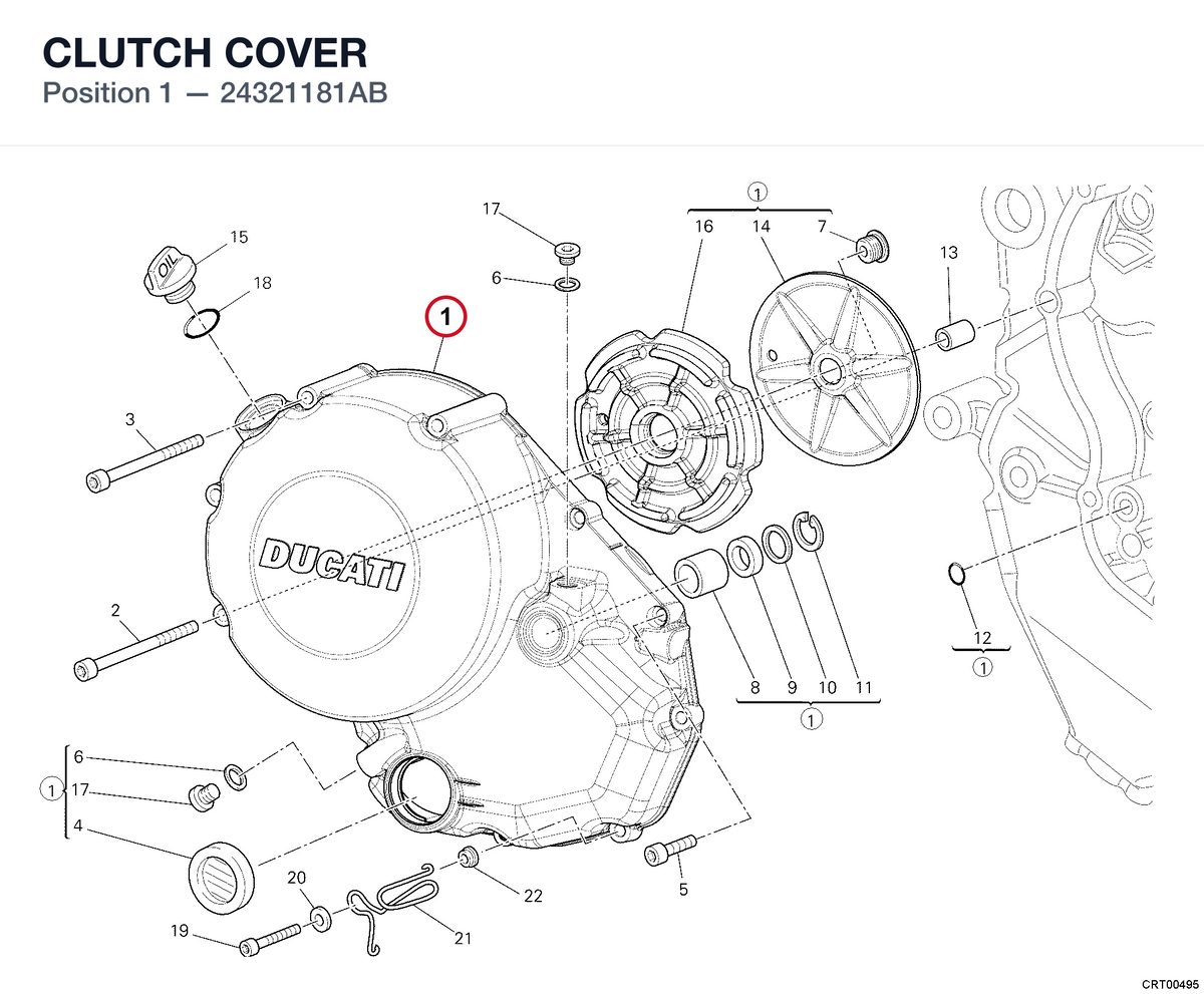 CLUTCH COVER 24321181AB diagram position